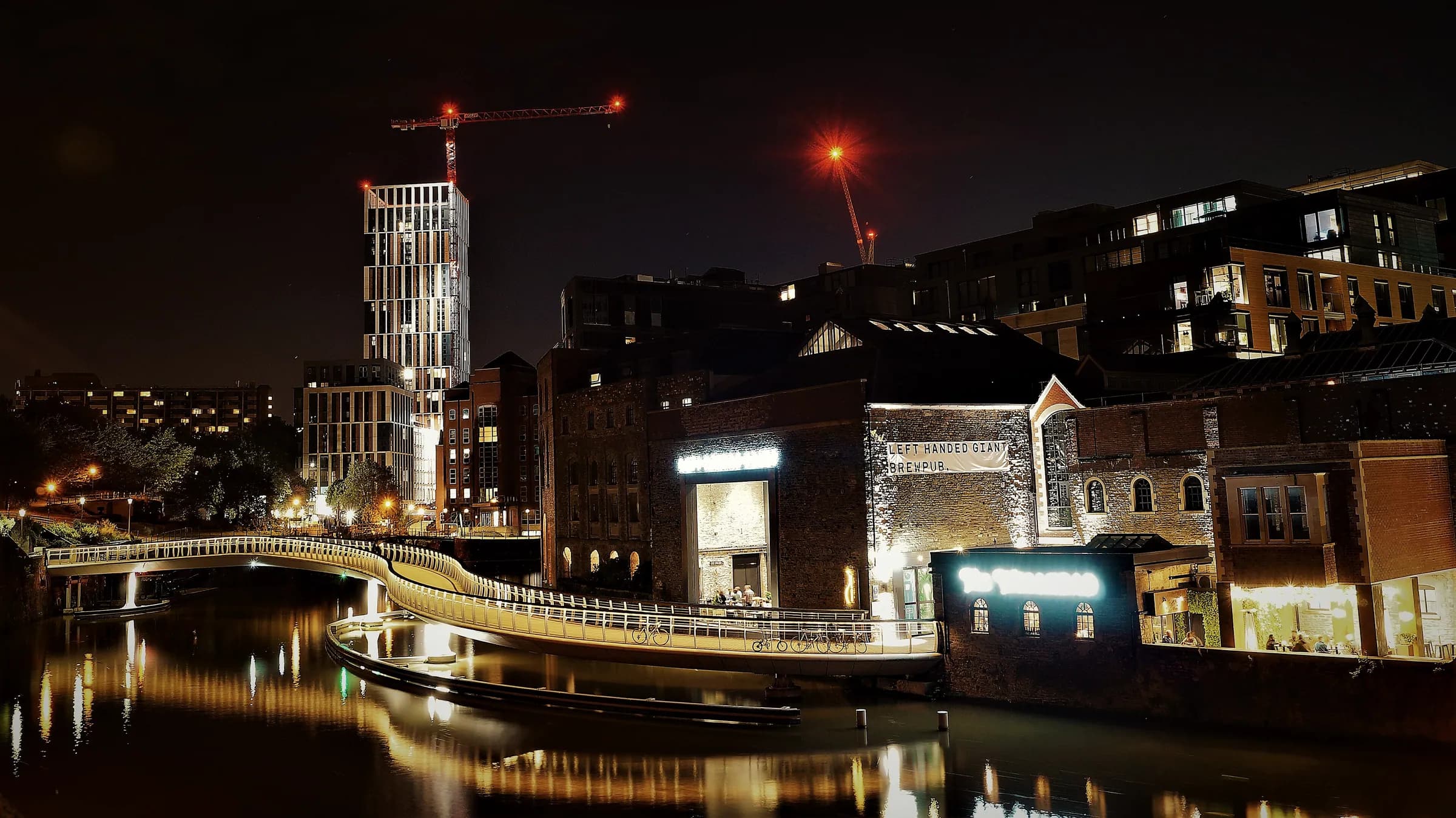 Bristol’s Floating Harbour at night