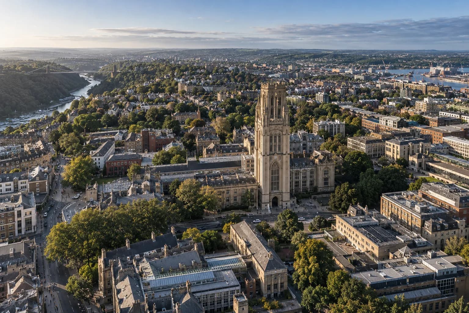 University of Bristol and the city from above