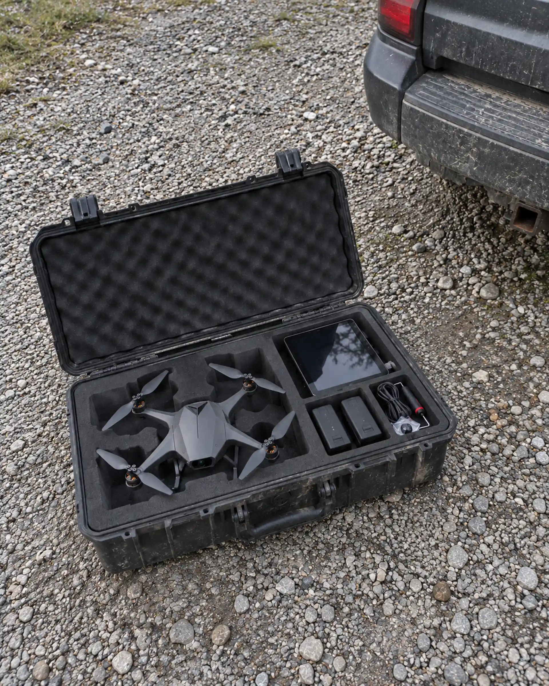 Atlas field workstation open at dusk